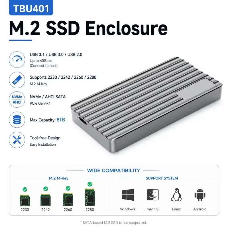 AP01 untuk Aluminium M.2 NVMe  - Usb4 40Gbps External Ssd 8Tb ulasan dan harga